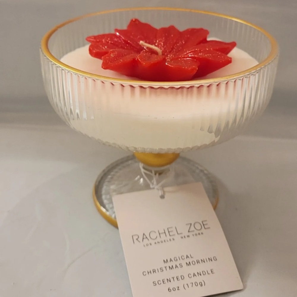 Rachel Zoe Poinsettia Glass Candle TikTok Viral Christmas Magical Morning